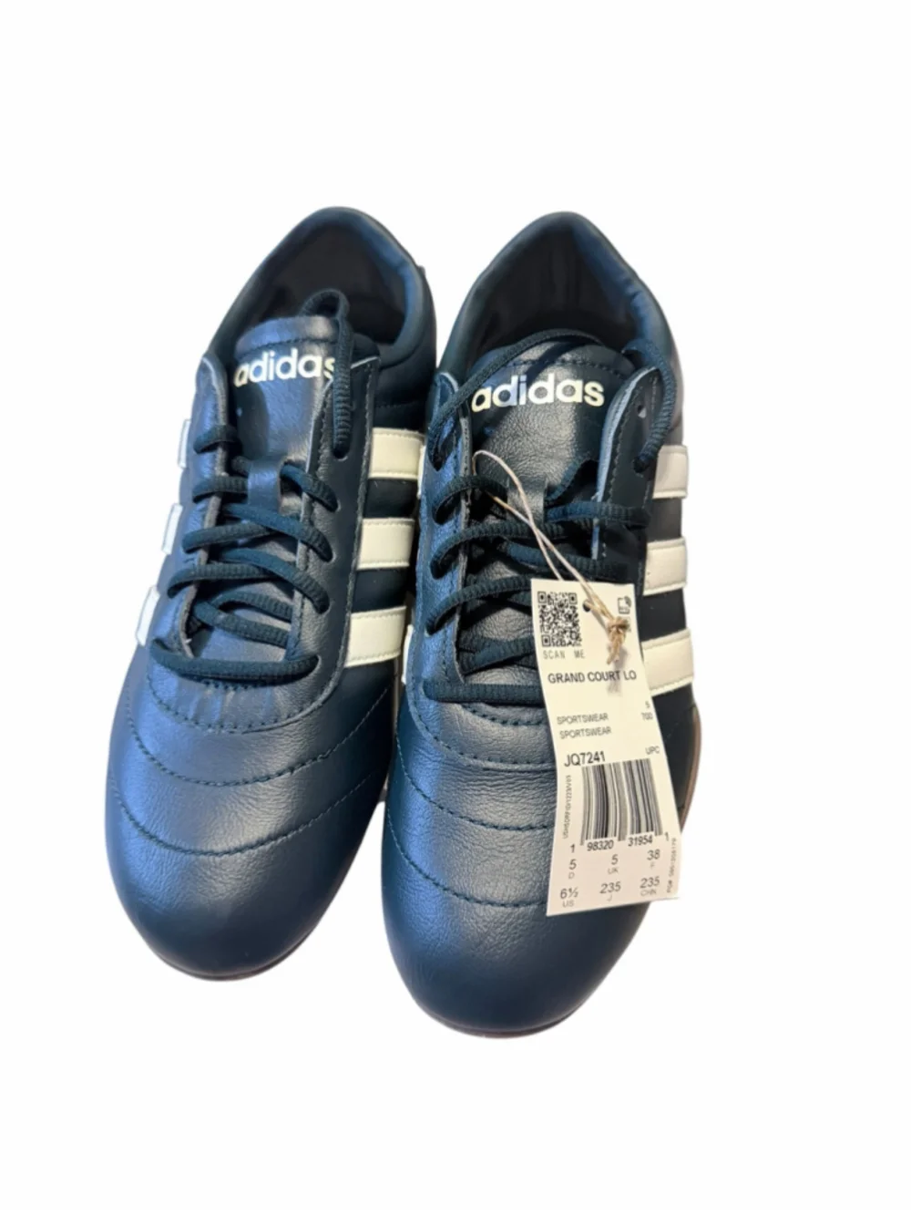 Men's Adidas Grand Court Lo Sneakers Size 6.5 Dark Green and White.